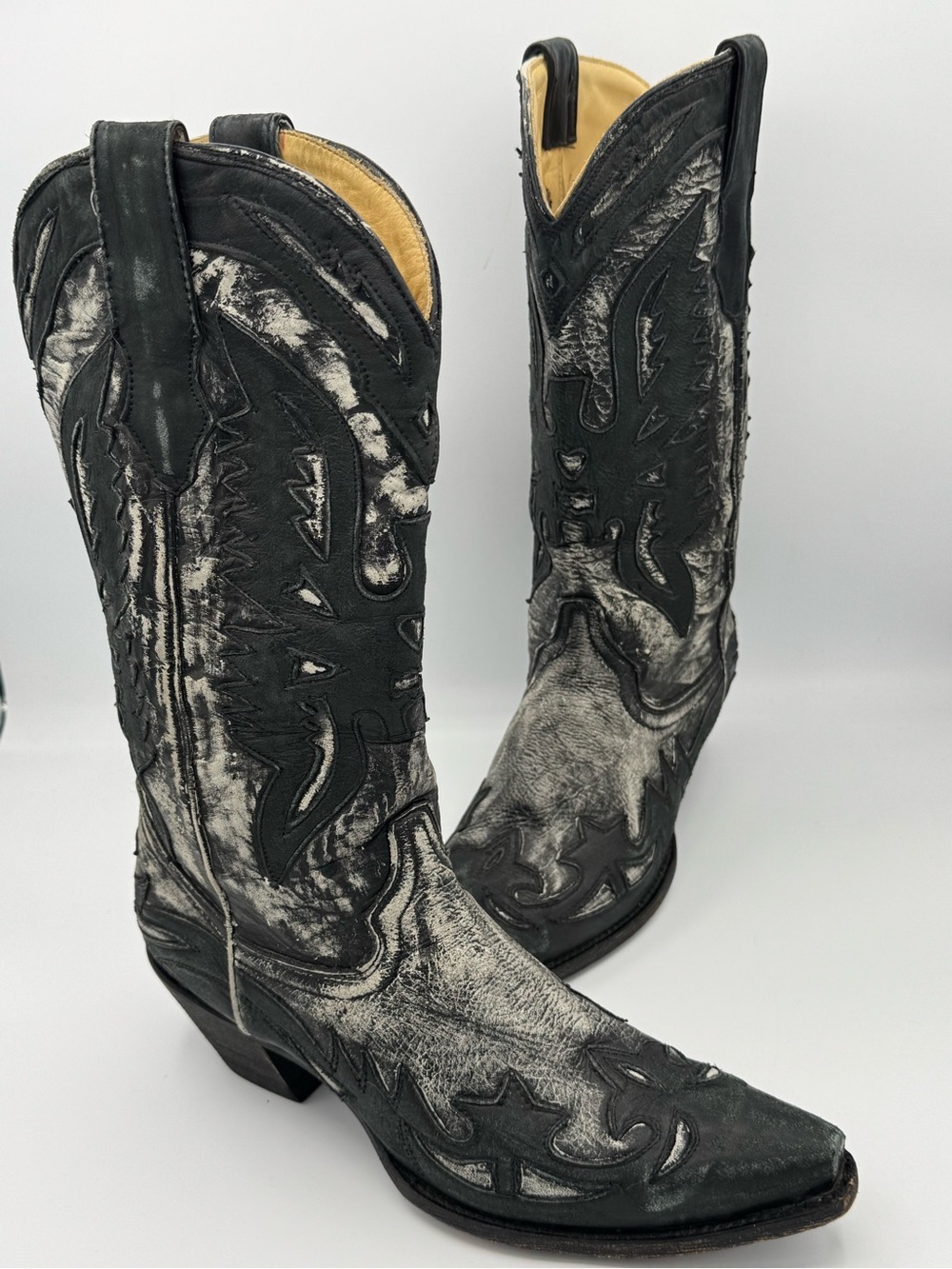 Corral Distressed Charcoal/Black Handcrafted Leather Western Cowboy Boots